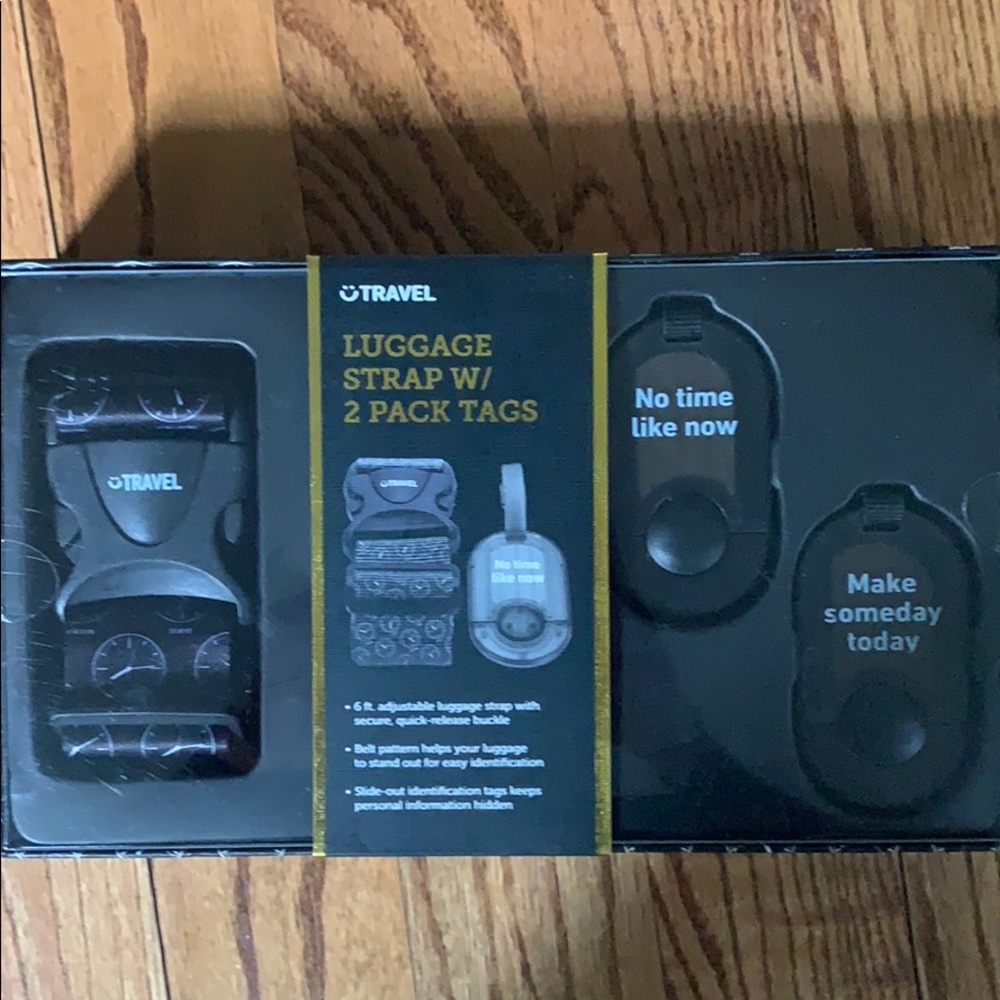 Luggage Strap & tags. Brand new in sealed package
